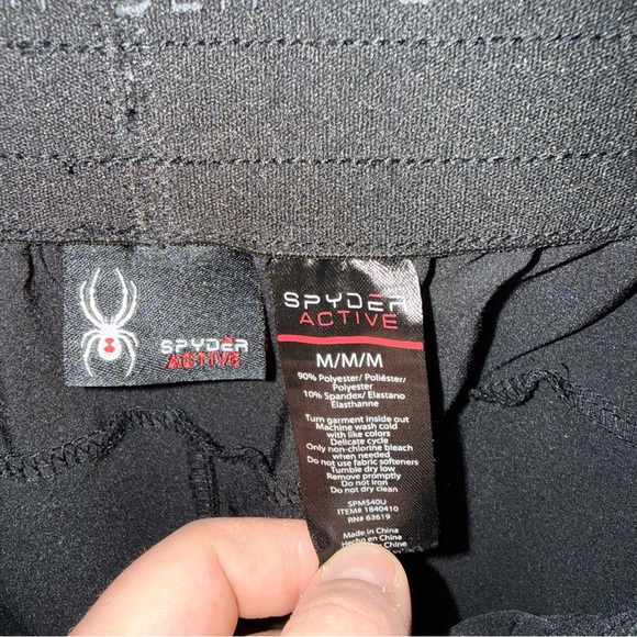 Spyder Active Black Men's Athletic Shorts Zipper Pockets Medium - Picture 3 of 5